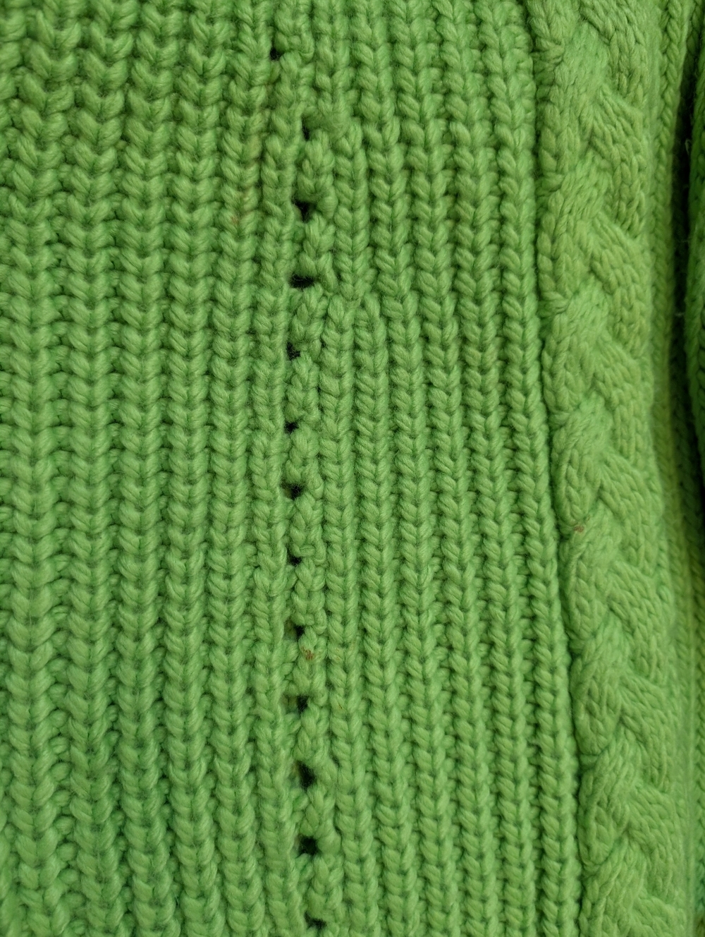 FARM Rio Charlie Oversized Chunky Knit Acrylic Lime Green Cardigan Size Medium - Picture 8 of 10